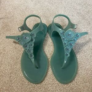 Coach Tea Rose Jelly Sandal—Marine, sz 6